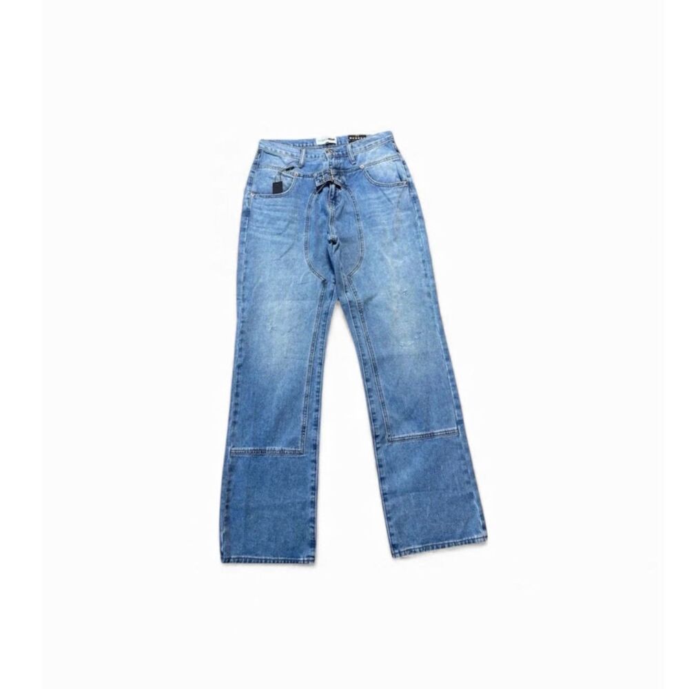 Fashion Nova Western Buckle Jeans Womens 11 Rodeo Boot Scootin Honky Tonk Denim